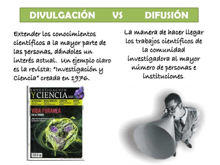 Difusión y Divulgación Científica