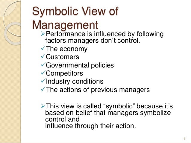 Views and environment of management