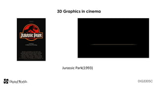 DIG3305C
3D Graphics in cinema
Jurassic Park(1993)
 