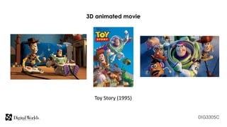 DIG3305C
3D animated movie
Toy Story (1995)
 