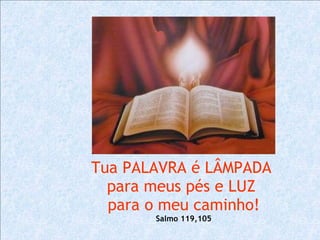 Tua PALAVRA é LÂMPADA  para meus pés e LUZ  para o meu caminho! Salmo 119,105 