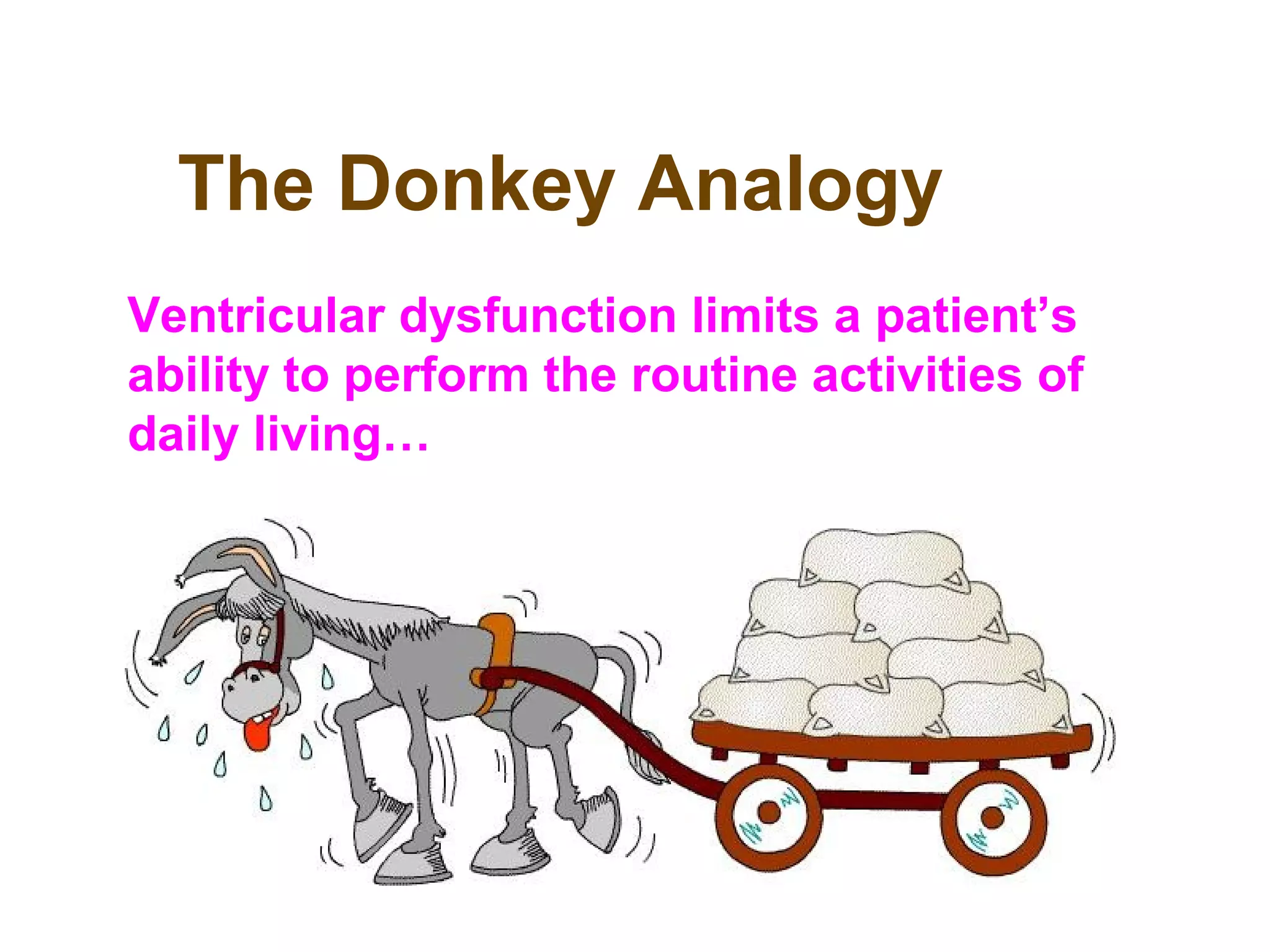 The Donkey Analogy
Ventricular dysfunction limits a patient’s
ability to perform the routine activities of
daily living…
 