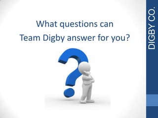What questions can
Team Digby answer for you?
DIGBYCO.
 
