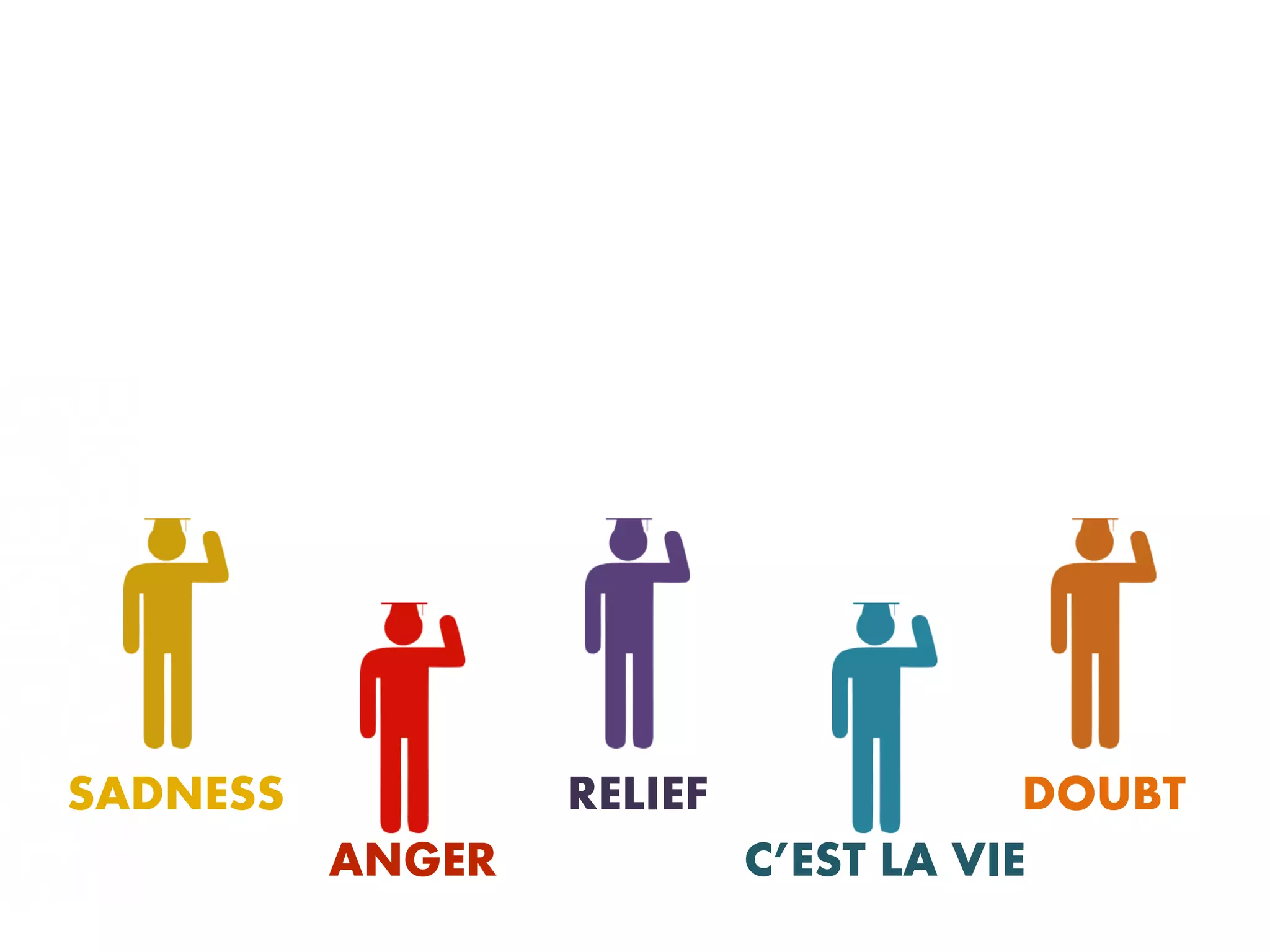 SADNESS           RELIEF               DOUBT
          ANGER            C’EST LA VIE
 