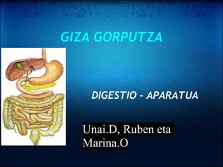 GIZA GORPUTZA



   DIGESTIO - APARATUA


  Unai.D, Ruben eta
  Marina.O
 