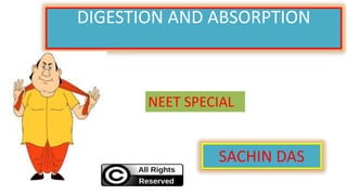 DIGESTION AND ABSORPTION
SACHIN DAS
NEET SPECIAL
 