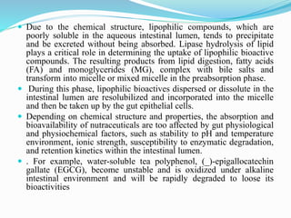 Digestion and bioavailability of nutraceuticals and strategies to ...