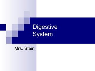Digestive
System
Mrs. Stein
 