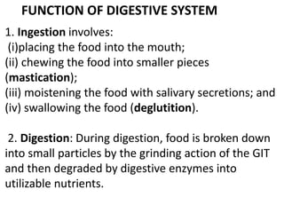 Ingestion Examples DIGESTIVE SYSTEM -PHYSIOLOGY | PPTX
