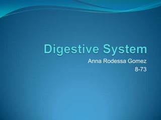 Digestive System Anna Rodessa Gomez 8-73 