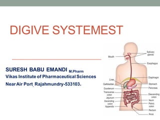 DIGIVE SYSTEMEST
SURESH BABU EMANDI M.Pharm
Vikas Institute of Pharmaceutical Sciences
NearAir Port, Rajahmundry-533103.
 