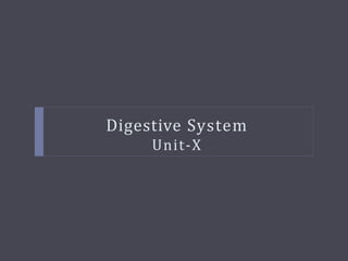 Digestive System
Unit-X
 