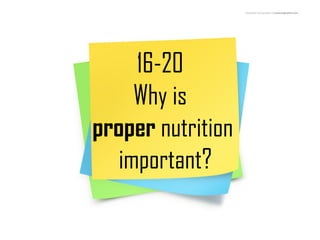 16-20
Why is
proper nutrition
important?
 