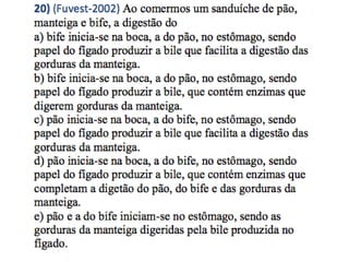EXERCÍCIOS SISTEMA DIGESTÓRIO
