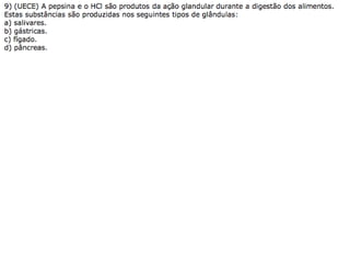 EXERCÍCIOS SISTEMA DIGESTÓRIO