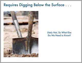 Requires Digging Below the Surface . . .




                         Likely Not, So What Else
                          D...