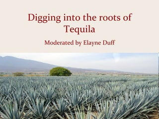 Digging into the roots of
Tequila
Moderated by Elayne Duff
PLEASE DRINK RESPONSIBLE
 