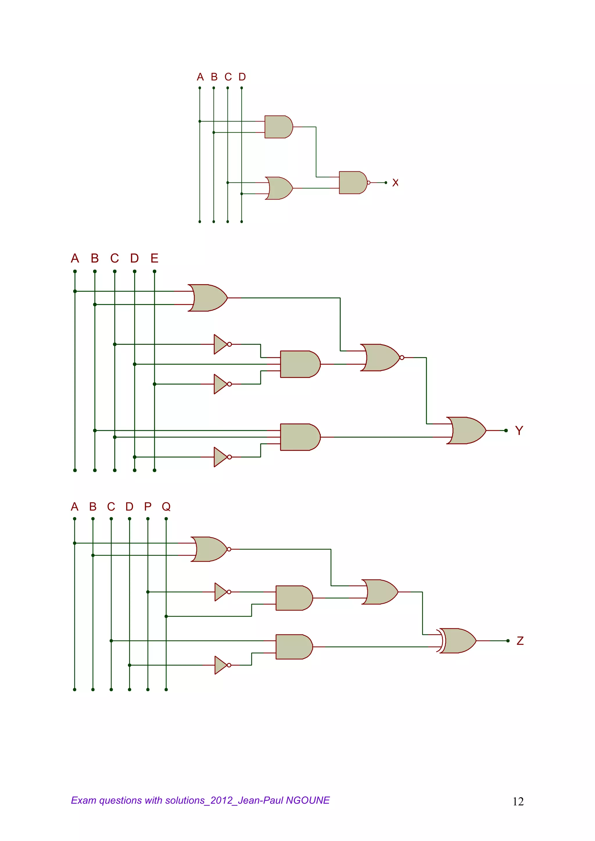 A B C D




                                                      X




A B C D E




                                                          Y




A B C D P Q




                                                          Z




Exam questions with solutions_2012_Jean-Paul NGOUNE       12
 