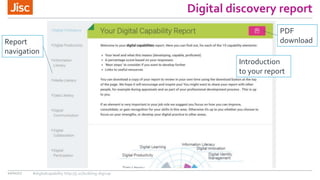 Digital discovery report
10/01/17 #digitalcapability http://ji.sc/building-digicap
Report
navigation
PDF
download
Introduction
to your report
 