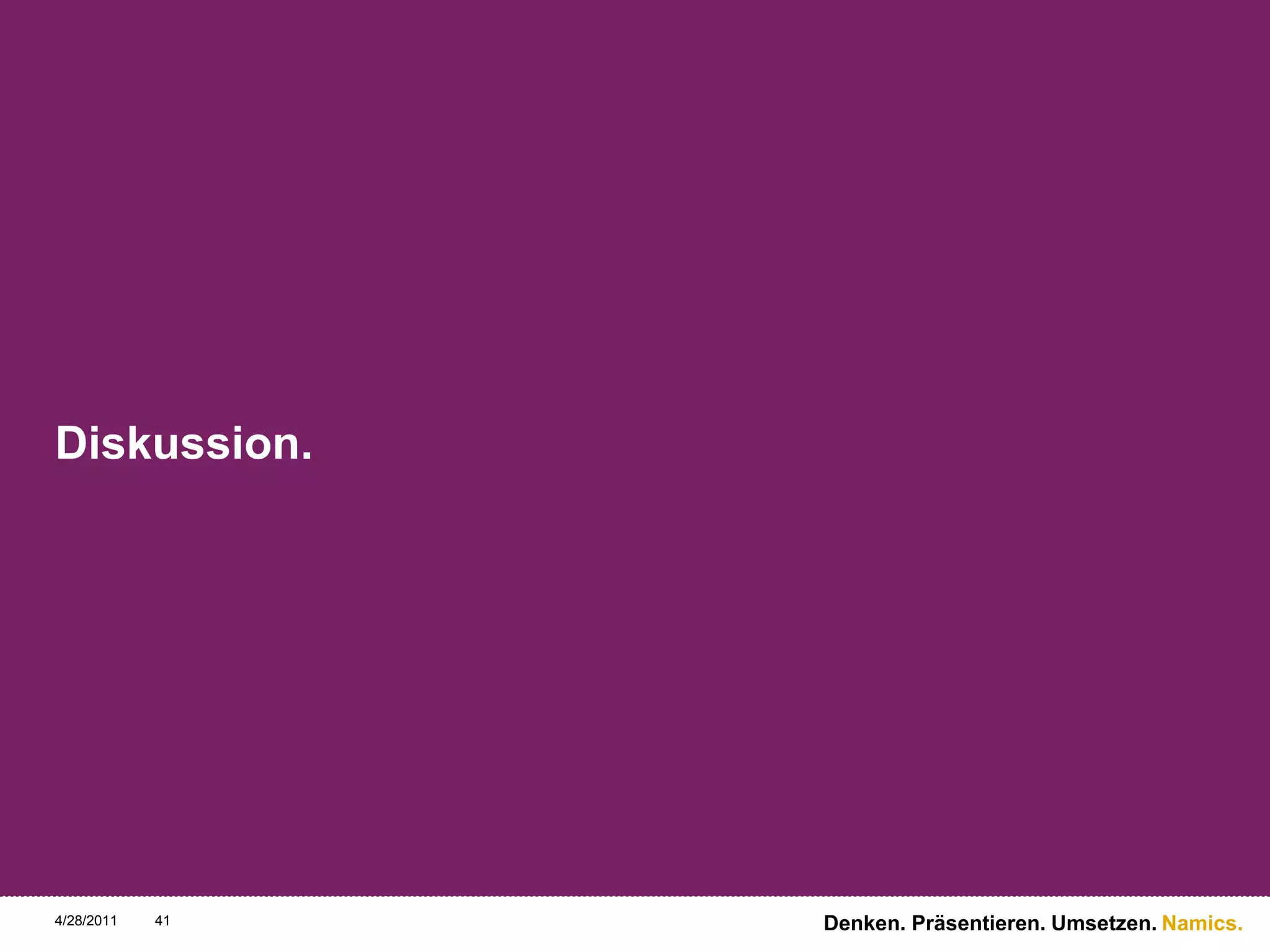 Diskussion.4/28/1141Denken. Präsentieren. Umsetzen.
