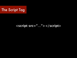 The Script Tag



        <script src=″…″></script>
 