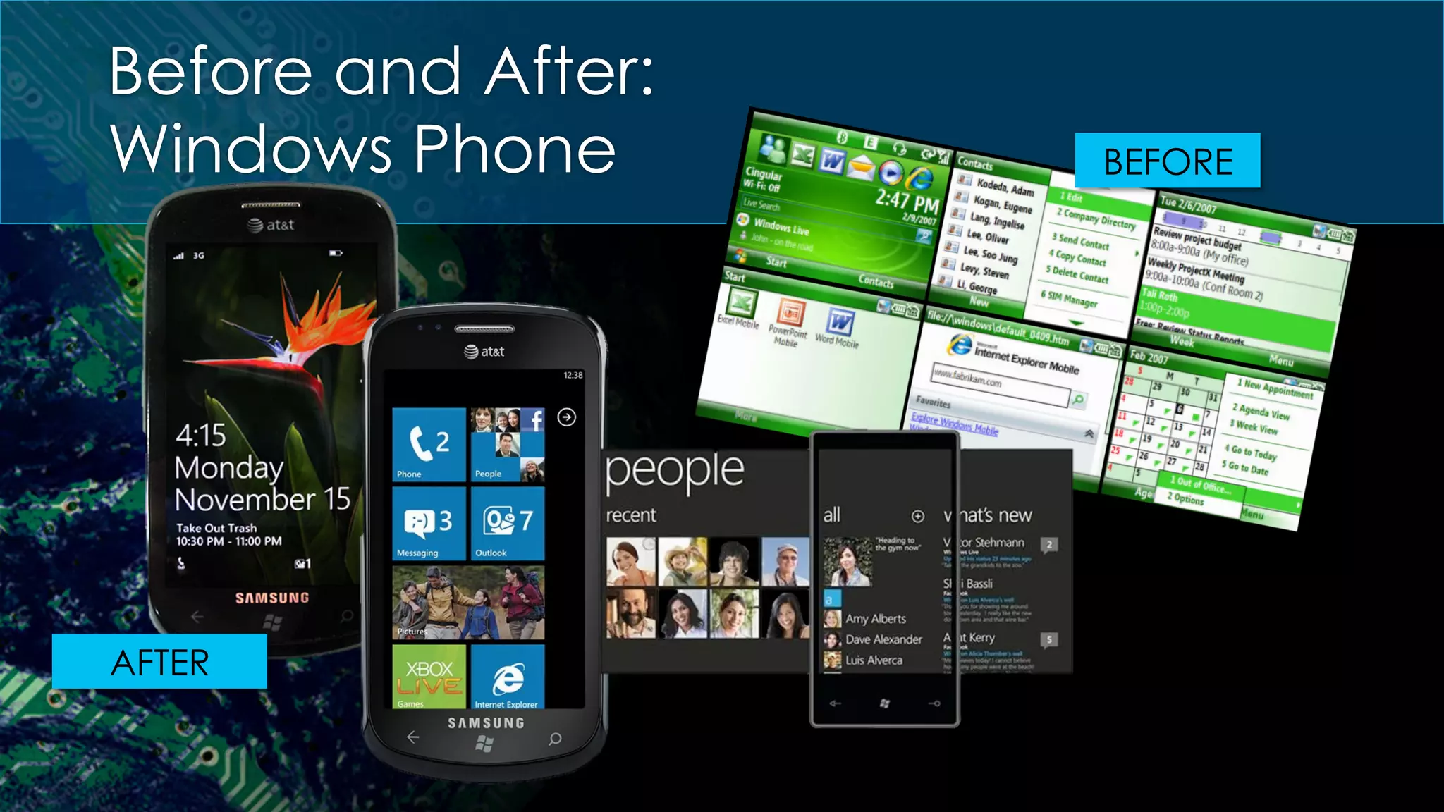 Before and After:
Windows Phone BEFORE
AFTER
 