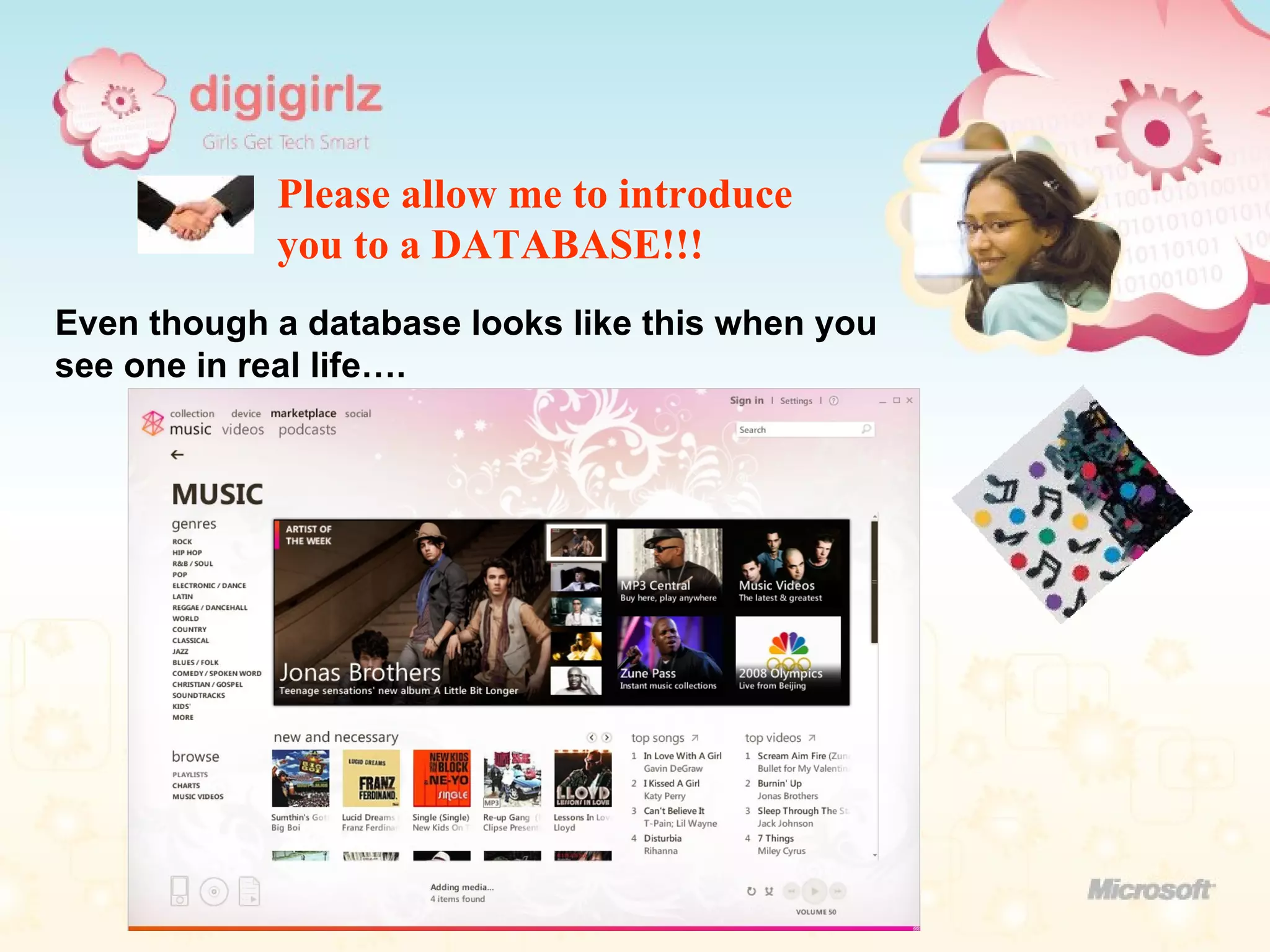 Even though a database looks like this when you see one in real life…. Please allow me to introduce you to a DATABASE!!!  