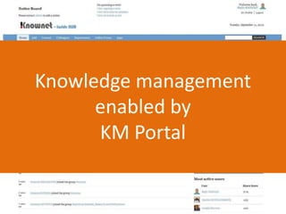 Knowledge management
      enabled by
      KM Portal
 
