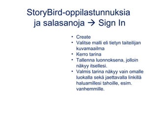 Sway
• Työkalu sähköisen julkaisujen tekemiseen. Osa Office365:sta, mutta
saatavilla maksutta myös ilman sitä.
• Ulkonäkö mukautuu käytettävän laitteen mukaan (saa pdf:ksi).
• Sopii esityksiin, portfolioksi, sähköiseksi tiedotteeksi, raportiksi,..
– Sanna-Kaisa Salonniemi ja Nina Pukkila, Office 365 – vinkkejä opetuskäyttöön
(CC BY-NC-SA): sway.com/6GNFVJxDFZnew2J1
– Anu Ojaranta, Some-kooste: sway.com/4B4wD43kYGqqyww4
– Jari Laru, CSLC lecture + other CSCL material: sway.com/I7EijSWy9k64jucW
• Ohjeita:
– Microsoft: bit.ly/swayohje
– Sanna-Kaisa Salonniemen
Swayllä tehdyt ohjeet:
sway.com/JcsMOuDuC1PFEsE7
 