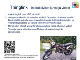 papermine.com
• Kirjautumalla voi tehdä maksutta yhden 10-sivuisen julkaisun.
– Kuukausimaksu alk. 9 $, mutta jo yhden kuukauden maksulla tehdyt
julkaisut jäävät palveluun ja ovat muokattavissa perustyökaluilla
myöhemminkin.
• Toimii selaimella, myös mobiililaitteilla.
• Jaettavissa vain tietyille henkilöille.
tai linkillä julkisesti.
• Marja Oilingin Opettajan tvt-työkirja:
papermine.com/pub/940328/#cover
 