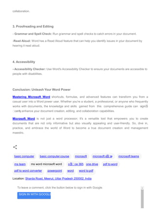 Microsoft Word | MS Word | Word | PDF