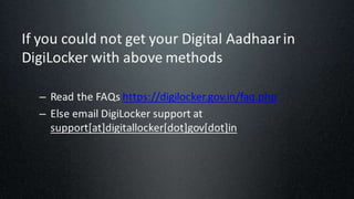 Demo: How to get your Digital Aadhaar (eAadhaar) in DigiLocker