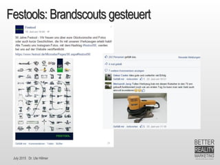 July 2015 Dr. Ute Hillmer
Festools: Brandscouts gesteuert
 