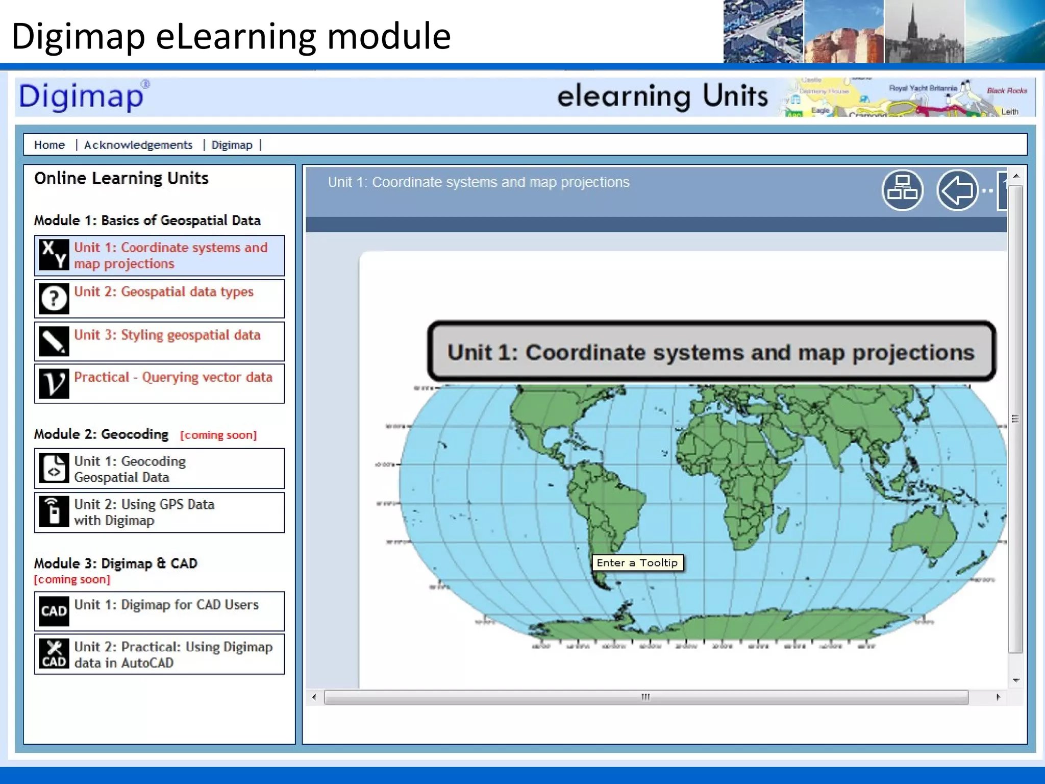 Digimap eLearning module
 
