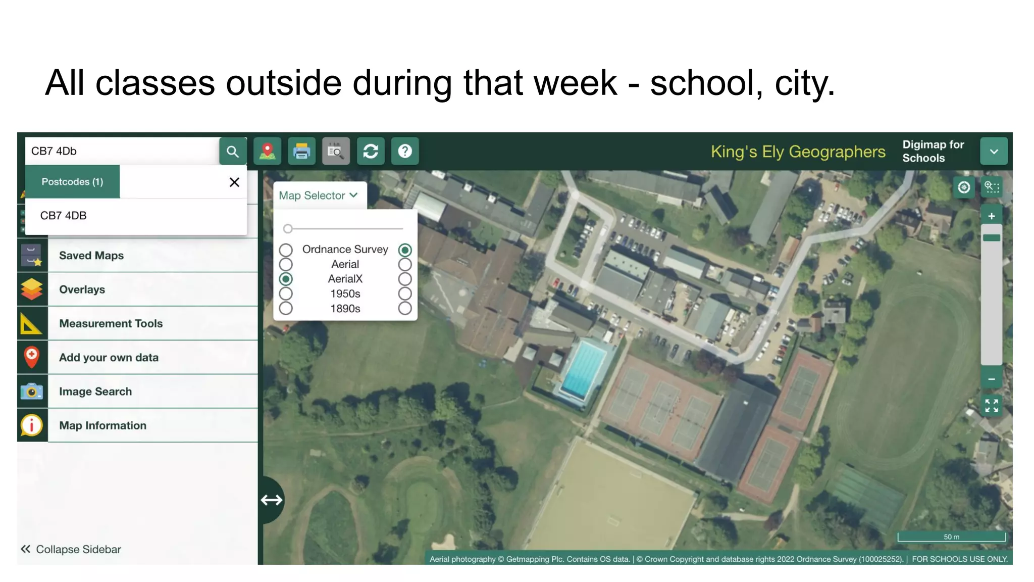 All classes outside during that week - school, city.
 
