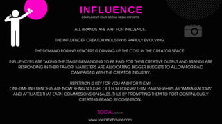 INFLUENCE
ALL BRANDS ARE A FIT FOR INFLUENCE.


THE INFLUENCER CREATOR INDUSTRY IS RAPIDLY EVOLVING.


THE DEMAND FOR INFL...