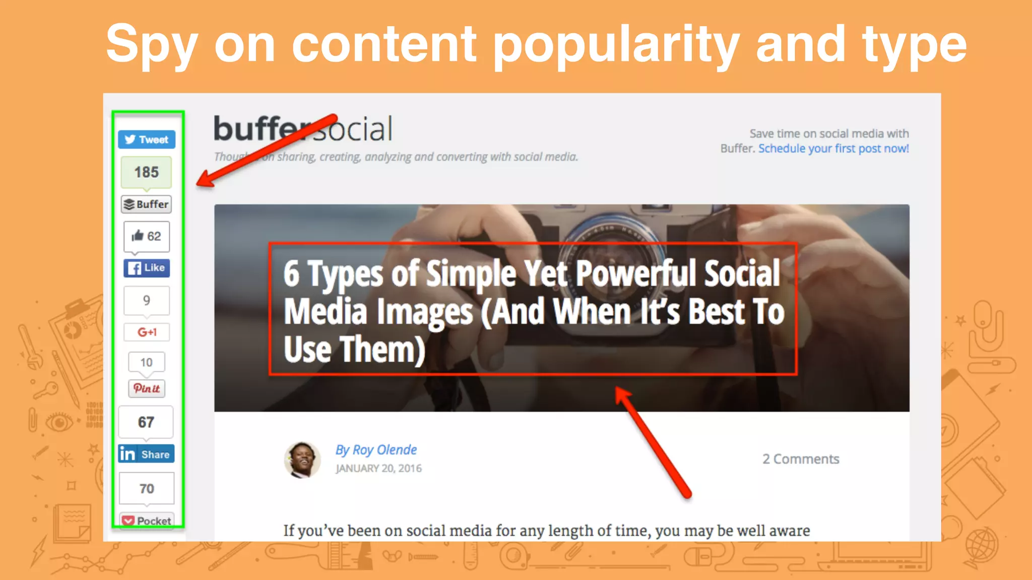 Spy on content popularity and type
 