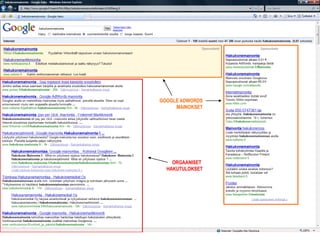 GOOGLE ADWORDS
                                                                        MAINOKSET




                                                                       ORGAANISET
                                                                     HAKUTULOKSET




ä԰첹ٳ 20, 90100 Oulu, puh (08) 530 1700, faksi (08) 551 6165                    12
 