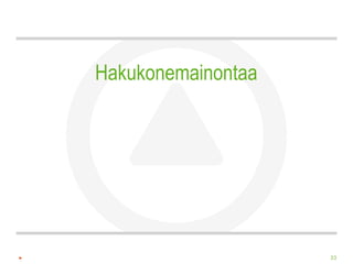 Hakukonemainontaa




                    33
 