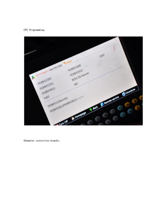 CPU Programming：

Odometer correction brands：

 