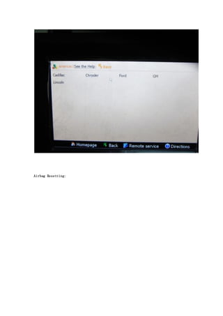 Airbag Resetting:

 