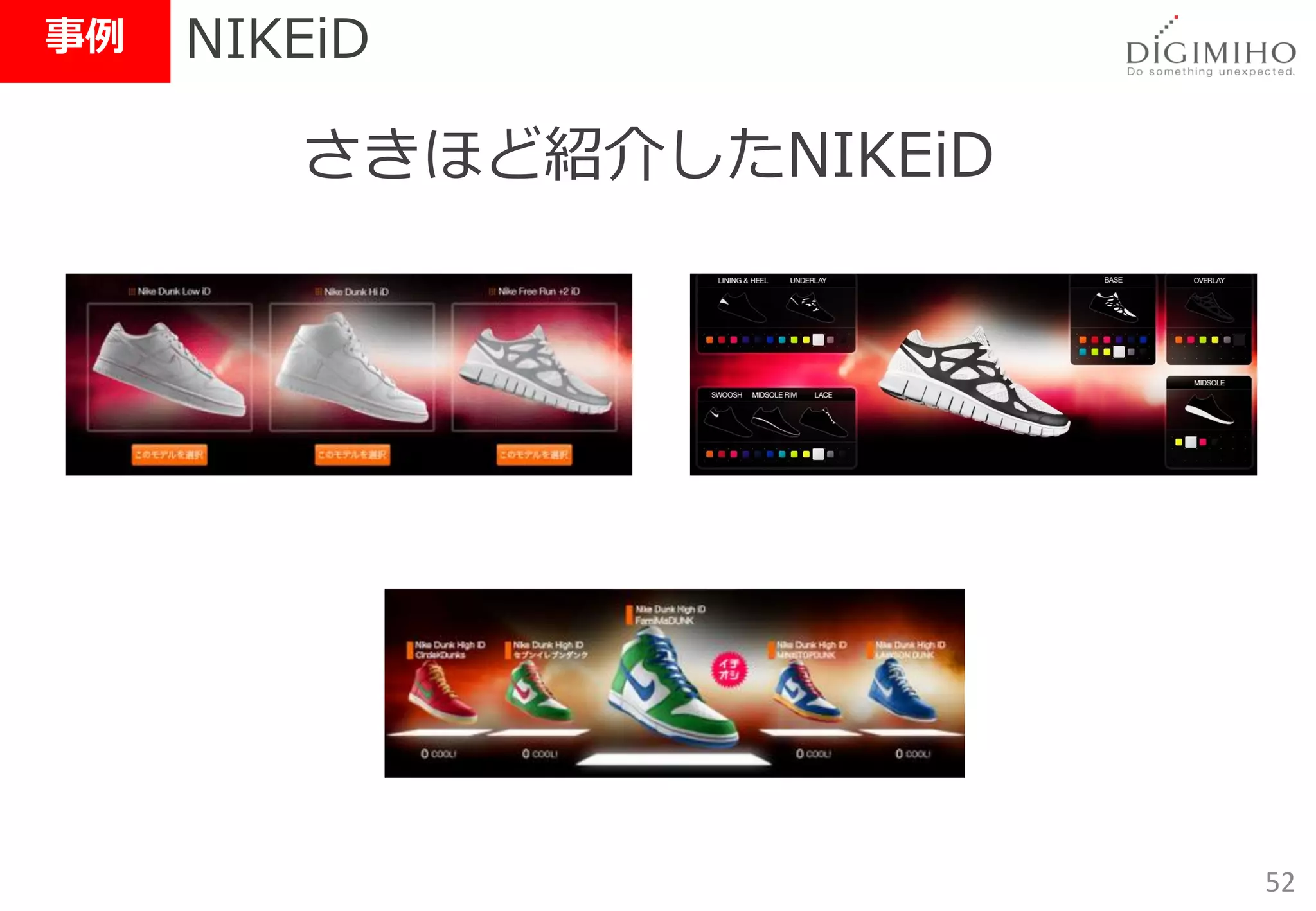 事例   NIKEiD

        さきほど紹介したNIKEiD




                         52
 