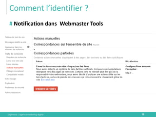 Digimood | agence marketing digital 
Comment l’identifier ? 
29 
# Notification dans Webmaster Tools  