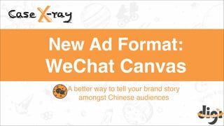 New Ad Format:
WeChat Canvas
A better way to tell your brand story
amongst Chinese audiences
 