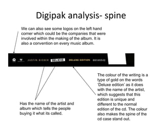 Digipak analysis justin beiber | PPTX