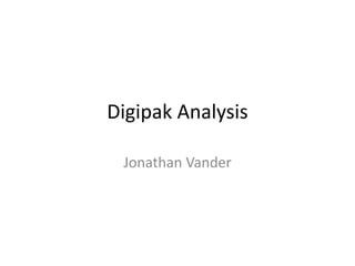 Digipak Analysis 
Jonathan Vander 
 