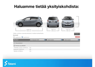 Haluamme tietää yksityiskohdista:
 