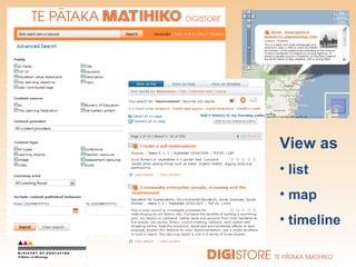 View as list map timeline 