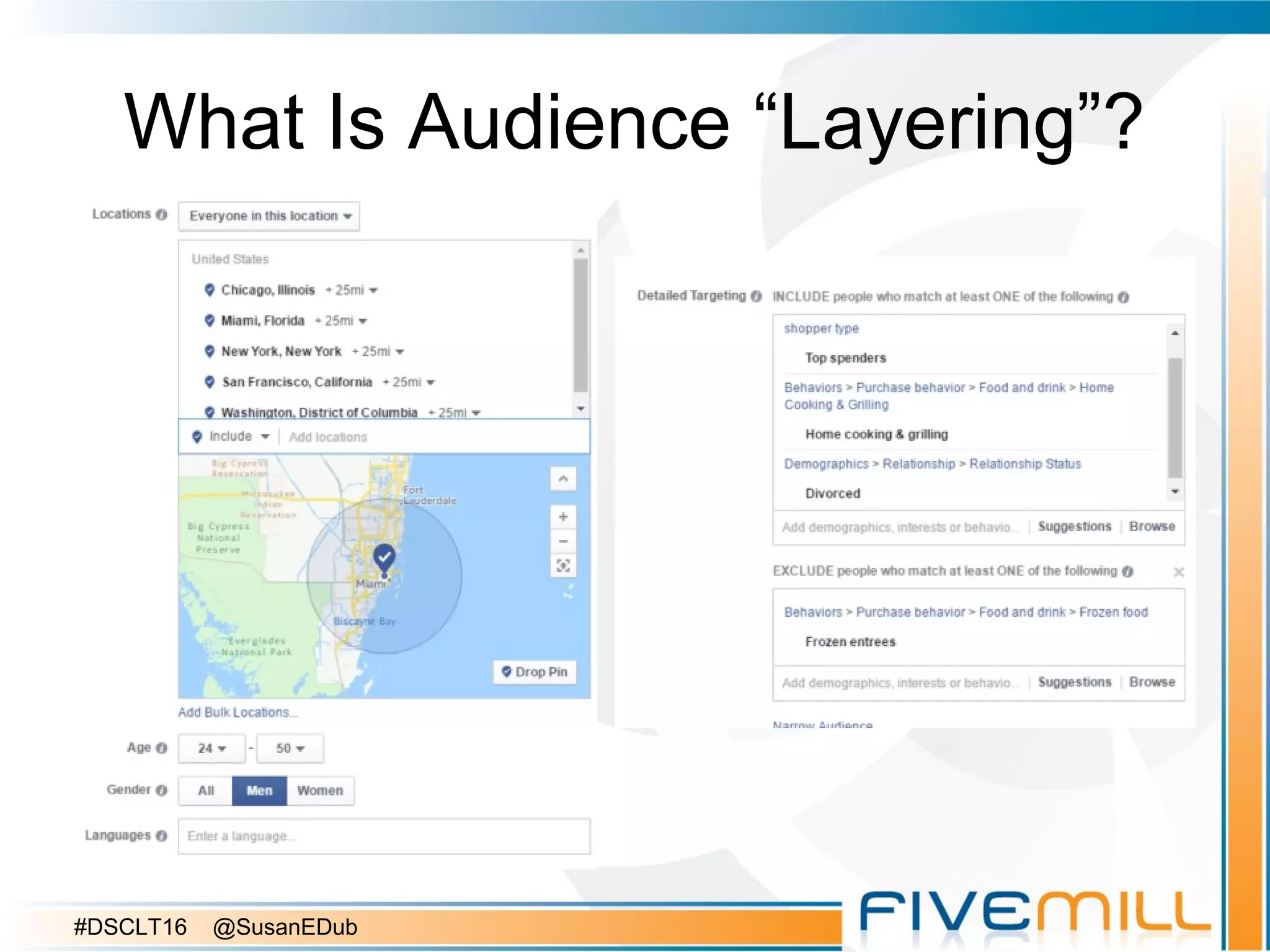 What Is Audience “Layering”?
#DSCLT16 @SusanEDub
 