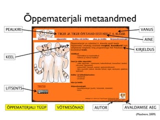 Õppematerjali metaandmed
PEALKIRI                                          VANUS

                                                     AINE

                                              KIRJELDUS

KEEL




LITSENTS




ÕPPEMATERJALI TÜÜP   VÕTMESÕNAD   AUTOR   AVALDAMISE AEG
                                               (Maadvere, 2009)
 